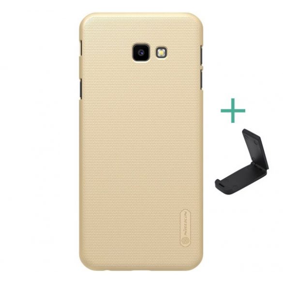 NILLKIN SUPER FROSTED plastic protecțiede telefon (cauciucat suprafață aspră + suport desktop) GOLD Samsung Galaxy J4 Plus (SM-J415F)