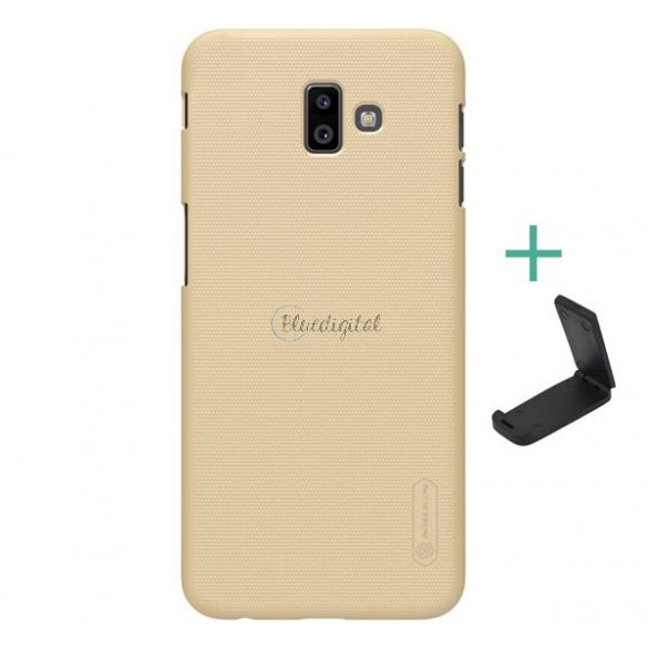 Protector de telefon din plastic NILLKIN SUPER FROSTED (cauciucat, suprafață aspră + suport de birou) GOLD Samsung Galaxy J6 Plus (SM-J610F)