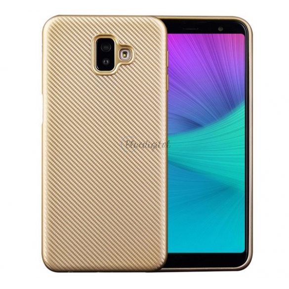 Protectie din silicon pentru telefon (model carbon) GOLD Samsung Galaxy J6 Plus (SM-J610F)