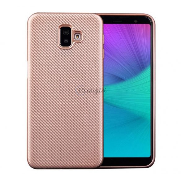 Protectie din silicon pentru telefon (model carbon) ROSE GOLD Samsung Galaxy J6 Plus (SM-J610F)