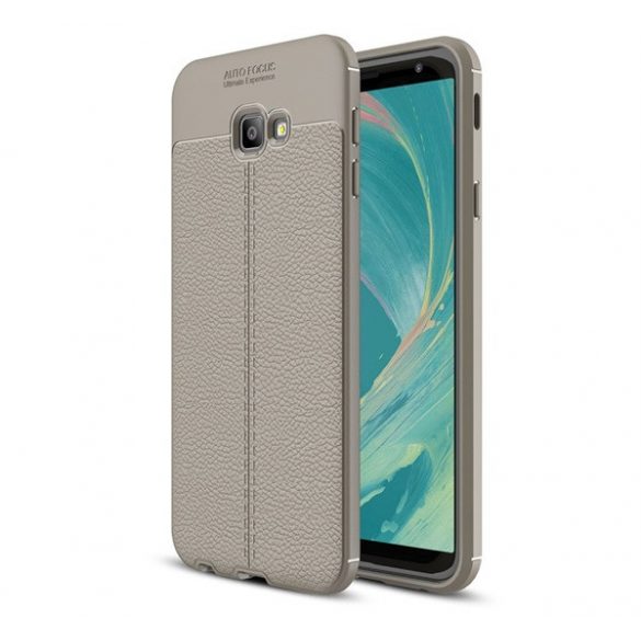 Protectie din silicon pentru telefon (rezistenta la impact mediu, efect piele, model de cusaturi) GRI Samsung Galaxy J4 Plus (SM-J415F)