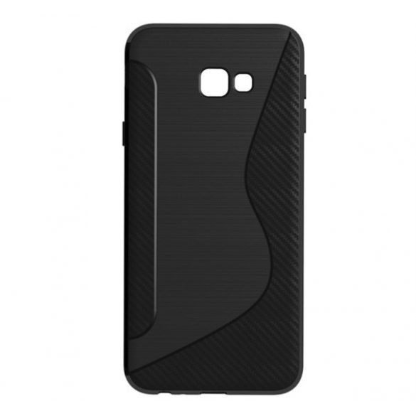 Protectie din silicon pentru telefon (S-line, model carbon) NEGRU Samsung Galaxy J4 Plus (SM-J415F)