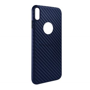 Protectie de telefon din silicon HOCO DELICATE SHADOW (model carbon, decupaj logo) ALBASTRU INCHIS Apple iPhone XS Max 6.5