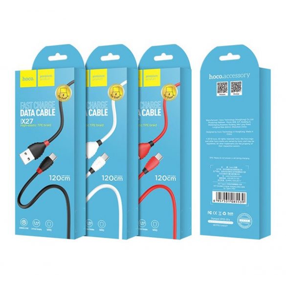 Cablu de date HOCO X27 (USB - Type-C, încărcător rapid, 120cm, anti-rupere) NEGRU