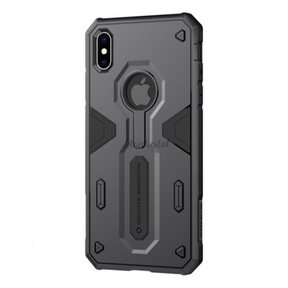 NILLKIN DEFENDER II. protector de telefon din silicon (interior din plastic, rezistență medie la impact, decupaj logo) NEGRU Apple iPhone XS Max 6.5