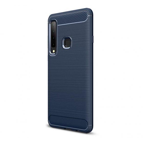 protecțiede telefon din silicon (rezistent la impact mediu, călcâi cu pernă de aer, periat, model de carbon) CUSHION BACK Samsung Galaxy A9 (2018) SM-A920