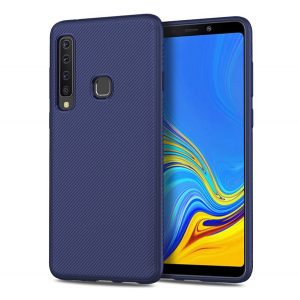 Husă silicon pentru telefon (rezistent la impact mediu, model cu dungi) CUTTING albastruSamsung Galaxy A9 (2018) SM-A920