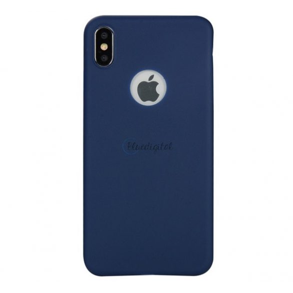 Protectie din silicon pentru telefon (mat, decupaj logo) ALBASTRU INCHIS Apple iPhone XS Max 6.5