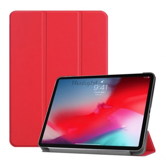 Carcasa in picioare, efect piele (FLIP activ, deschidere laterala, TRIFOLD, suport pentru masa) RED Apple IPAD Pro 11 (2018)