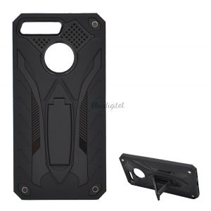 Protector de telefon Defender din plastic (rezistenta la impact mediu, interior din silicon, suport) NEGRU Huawei Y6 Prime (2018)