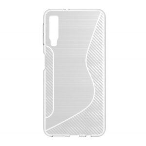 Protectie din silicon pentru telefon (S-line, model carbon) TRANSPARENT Samsung Galaxy A7 (2018) SM-A750F