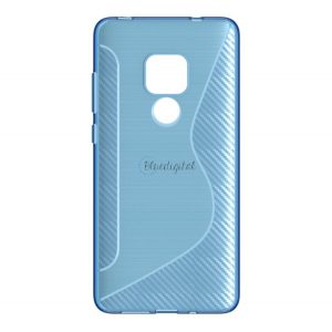 Protector de telefon din silicon (S-line, model carbon) ALBASTRU Huawei Mate 20