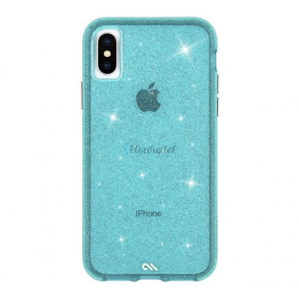 Protector de telefon din silicon CASE-MATE SHEER (rezistent mediu la impact, cadru cu perne de aer, praf cu sclipici) ALBASTRU DESCHIS Apple iPhone XS 5.8, Apple iPhone X 5.8