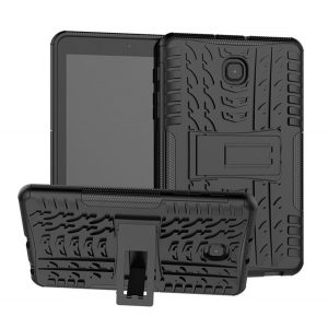 Protector de telefon Defender din plastic (interior din silicon, suport, cauciuc auto) NEGRU Samsung Galaxy Tab A 8.0 (2018) (SM-T387)