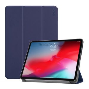 Husă ENKAY verticală, piele (FLIP activ, deschidere laterală, TRIFOLD, suport desktop) ALBASTRU ÎNCHIS Apple IPAD Pro 11 (2018)