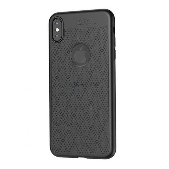 Protector de telefon din silicon HOCO ADMIRE (ultra-subtire, 0,8 mm, perforat, model de romb, decupaj logo) NEGRU Apple iPhone XS Max 6,5