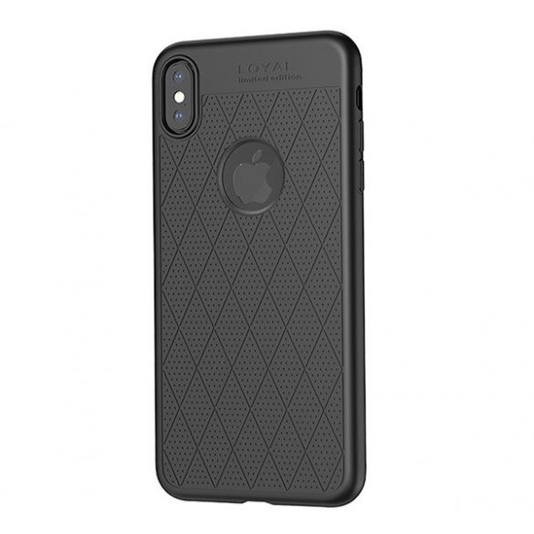 HOCO ADMIRE Husă silicon pentru telefon (ultra-subțire, 0,8 mm, cu găuri, model diamant, decupaj logo) NEGRU Apple iPhone XS 5.8, Apple iPhone X 5.8