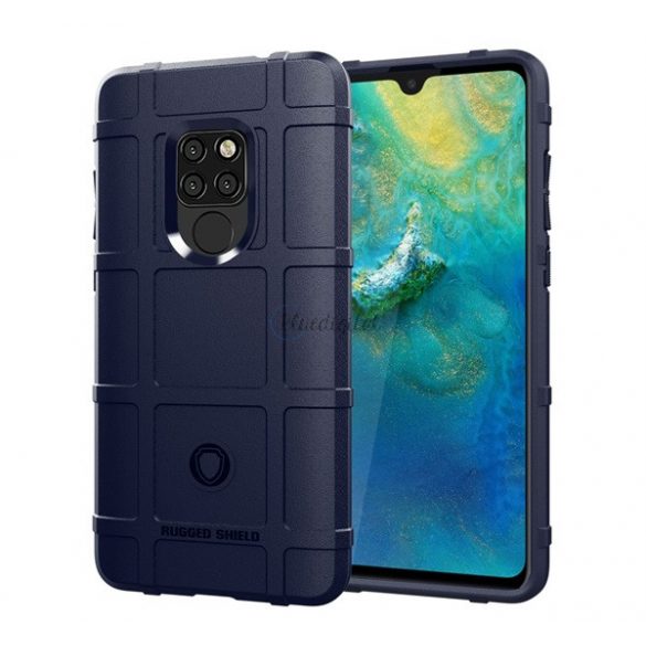 Protector de telefon din silicon (rezistenta la impact mediu, model patrat) ALBASTRU INCHIS Huawei Mate 20