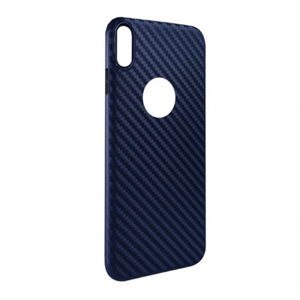 Protector de telefon din silicon HOCO DELICATE SHADOW (model carbon, decupaj logo) ALBASTRU ÎNCHIS Apple iPhone XR 6.1