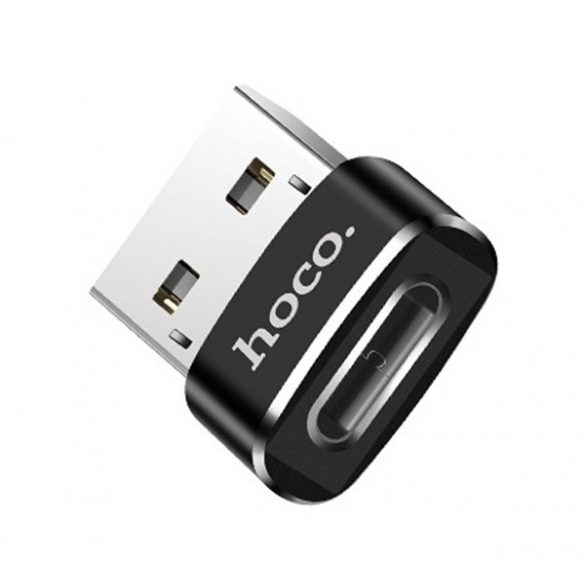 Adaptor HOCO UA6 (mufă Type-C - USB, transfer de date și încărcare, OTG) NEGRU