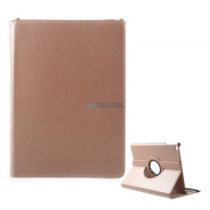 Carcasa in picioare, efect piele (FLIP, suport desktop, 360°) ROSE GOLD Apple IPAD 9.7 (2018), Apple IPAD 9.7 (2017)