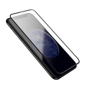 Sticlă de protecție pentru ecran HOCO (copertă completă 3D, curbată, rezistentă la zgârieturi, 0,2 mm, 9H) NEGRU Apple iPhone XS Max 6.5, Apple iPhone 11 Pro Max