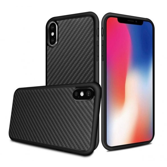 Protector de telefon din silicon (Husa Kevlar) NEGRU Apple iPhone X 5.8, Apple iPhone XS 5.8