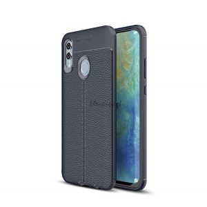 Protectie din silicon pentru telefon (rezistenta la impact mediu, efect piele, model de cusaturi) ALBASTRU INCHIS Huawei P Smart (2019), Honor 10 Lite