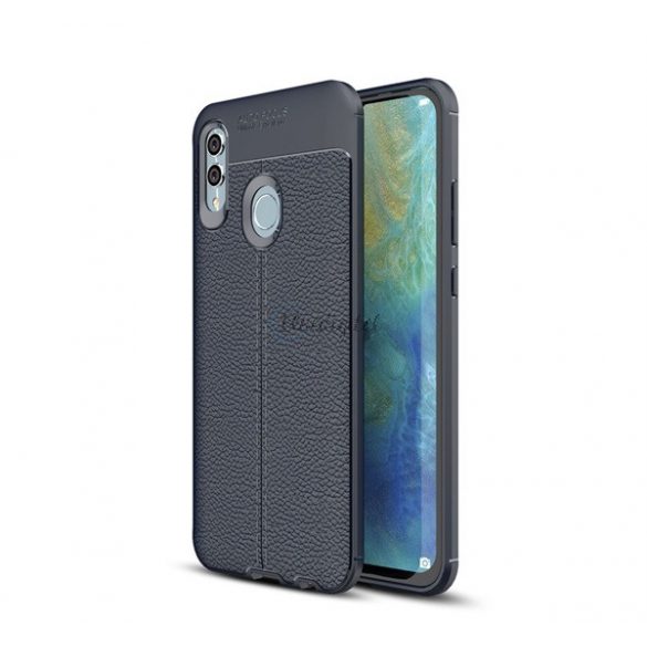 Protectie din silicon pentru telefon (rezistenta la impact mediu, efect piele, model de cusaturi) ALBASTRU INCHIS Huawei P Smart (2019), Honor 10 Lite