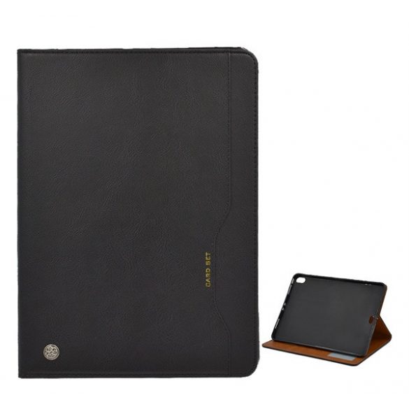 Carcasa in picioare, efect piele (FLIP, deschidere laterala, suport birou, efect piele, buzunar pentru card) NEGRU Apple IPAD Pro 11 (2018)