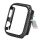 Cadru din silicon ENKAY (model carbon + protector de ecran) NEGRU Apple Watch Series 4 44mm, Apple Watch Series 5 44mm, Apple Watch Series 6 44mm, Apple Watch Series SE 44mm