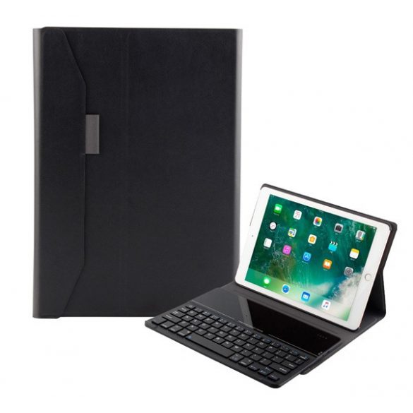 Husă în picioare, efect piele (FLIP, Tastatură bluetooth detașabilă, Desktop, QWERTY, engleză) NEGRU Apple IPAD Air 2, Apple IPAD Air, Apple IPAD Pro 9.7, Apple IPAD 9.7 (2018)