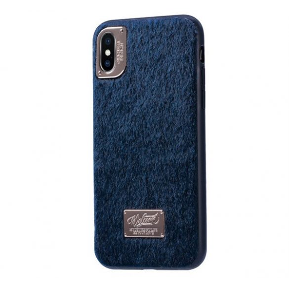 Protector de telefon din plastic WK (spate din plastic, strat de pluș) ALBASTRU Apple iPhone XS Max 6.5