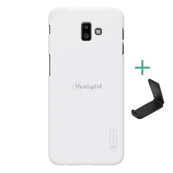 Protector de telefon din plastic NILLKIN SUPER FROSTED (cauciucat, suprafață aspră + suport de birou) ALB Samsung Galaxy J6 Plus (SM-J610F)