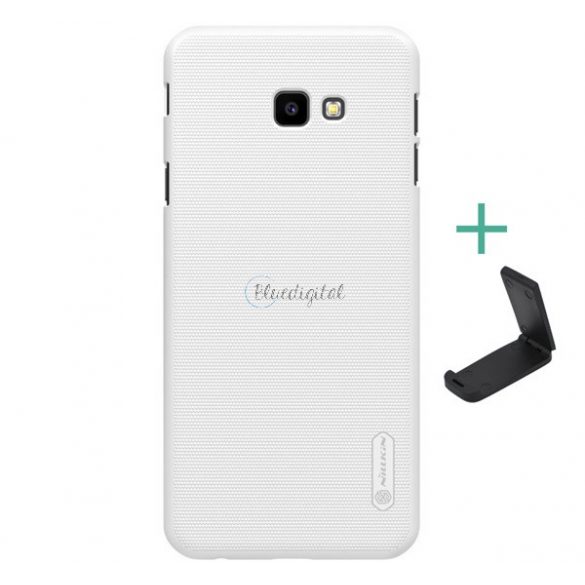 Protector de telefon din plastic NILLKIN SUPER FROSTED (cauciucat, suprafață aspră + suport de birou) ALB Samsung Galaxy J4 Plus (SM-J415F)