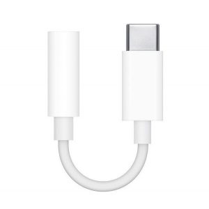 Cablu adaptor APPLE (mufă jack de 3,5 mm - Tip C) ALB