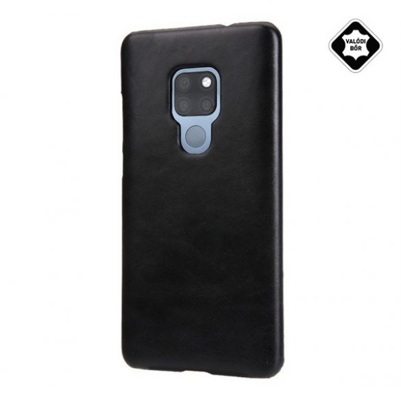 Protectie din plastic pentru telefon (spate din piele naturala) NEGRU Huawei Mate 20