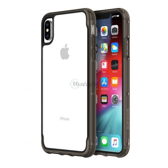 Protectie telefon GRIFFIN din plastic SURVIVOR CLEAR (cadru din silicon, interior transparent, rezistent la socuri pana la 1,2 metri) NEGRU Apple iPhone XS Max 6,5