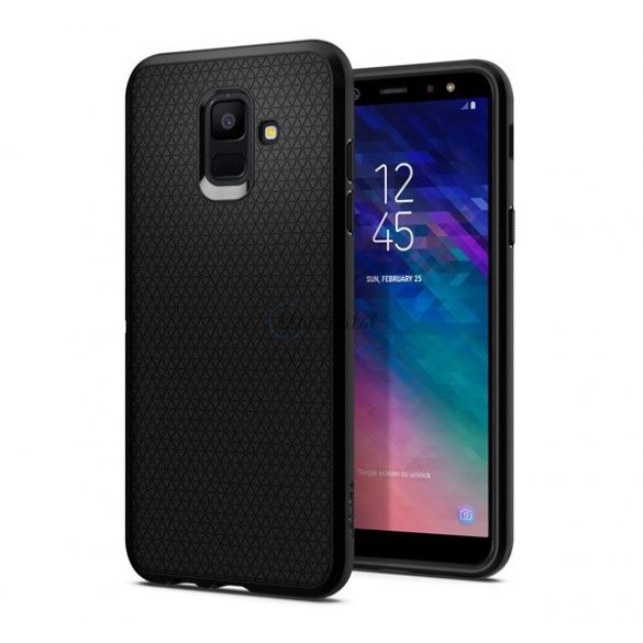 Protectie de telefon din silicon SPIGEN LIQUID AIR (rezistenta medie la impact, colt cu perna de aer, model romb) NEGRU Samsung Galaxy A6 (2018) SM-A600F