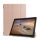 Carcasa in picioare, efect piele (FLIP, deschidere laterala, TRIFOLD, suport de birou) ROSE GOLD Lenovo Tab E10 (TB-X104F)