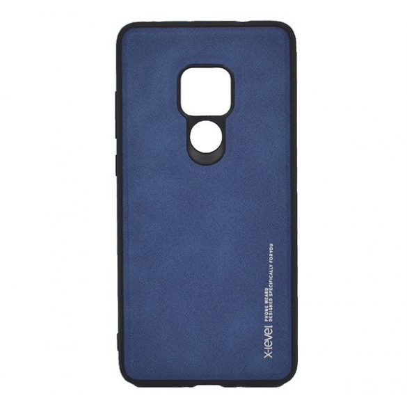 Protector de telefon din silicon X-LEVEL (spate din piele) ALBASTRU Huawei Mate 20