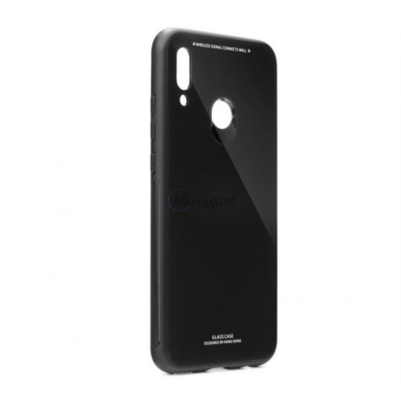 Protectie din plastic pentru telefon (rezistenta medie la impact, spate din sticla) NEGRU Huawei P Smart (2019)