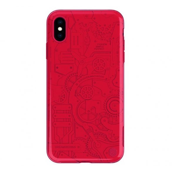 Protector de telefon din plastic NILLKIN MACHINERY (cadru din silicon, model roșu) RED Apple iPhone XS Max 6.5