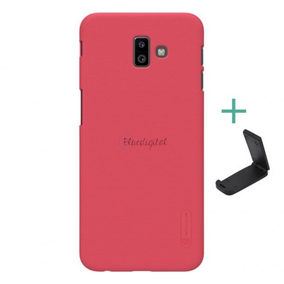 Protector de telefon din plastic NILLKIN SUPER FROSTED (cauciucat, suprafață aspră + suport de birou) ROȘU Samsung Galaxy J6 Plus (SM-J610F)