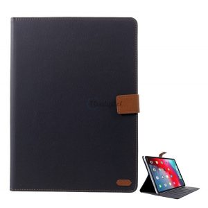 Husă ROAR SIMPLY LIFE în picioare, efect piele (FLIP, deschidere laterală, suport pentru masă, model textil) NEGRU Apple IPAD Pro 11 (2018)