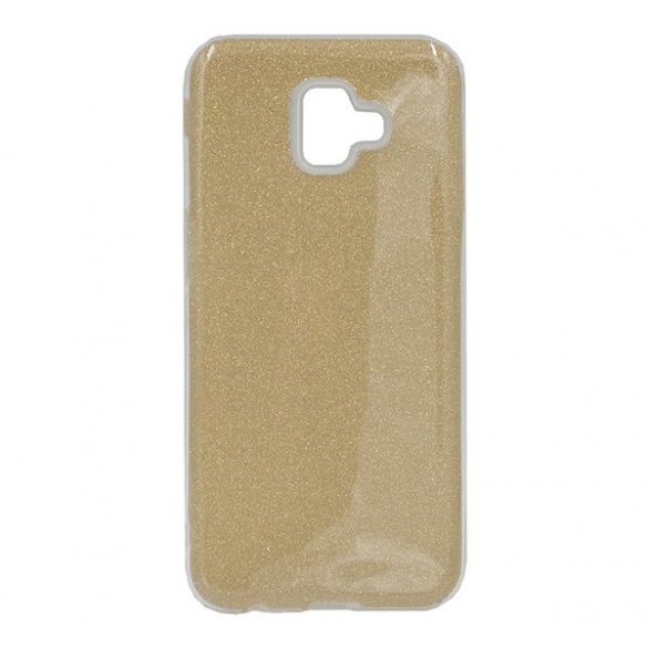 Husă silicon pentru telefon (interior din plastic, spate lucios) GOLD Samsung Galaxy J6 Plus (SM-J610F)