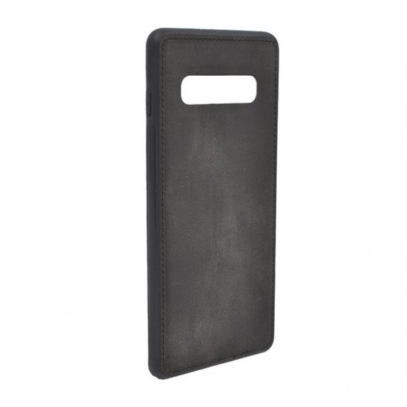 Protector de telefon din silicon (model de țesătură) NEGRU Samsung Galaxy S10 Plus (SM-G975)