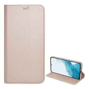 Carcasa in picioare, efect piele (FLIP, deschidere laterala, functie suport pentru masa) ROSE GOLD 2 Apple iPhone XR 6.1