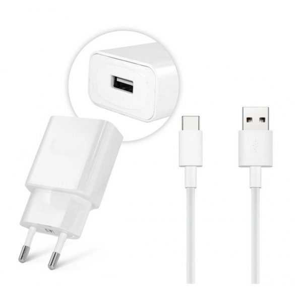 Încărcător de rețea HUAWEI Priză USB (10W, încărcător rapid + cablu LX1121 Type-C) ALB