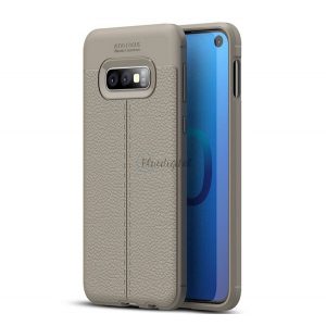 Protectie din silicon pentru telefon (rezistenta la impact mediu, efect piele, model de cusaturi) GRI Samsung Galaxy S10e (SM-G970)